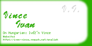 vince ivan business card